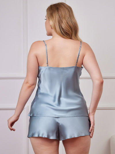 Set aus reinem Seide-Spaghettiträger-Übergröße-Camisole