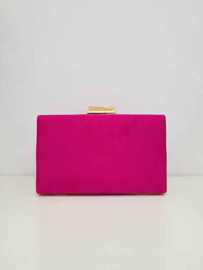 Fuchsia braided clutch