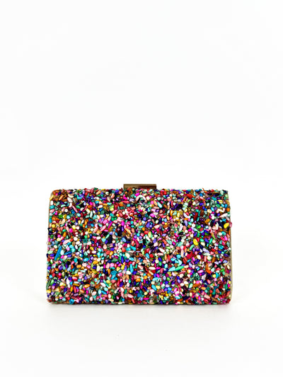 Horizontal clutch with colored stones