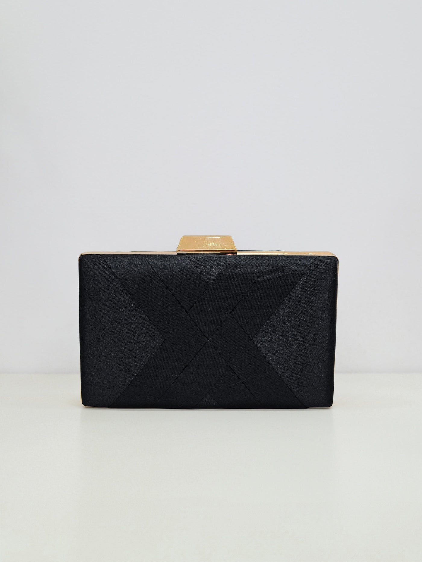 Black satin clutch