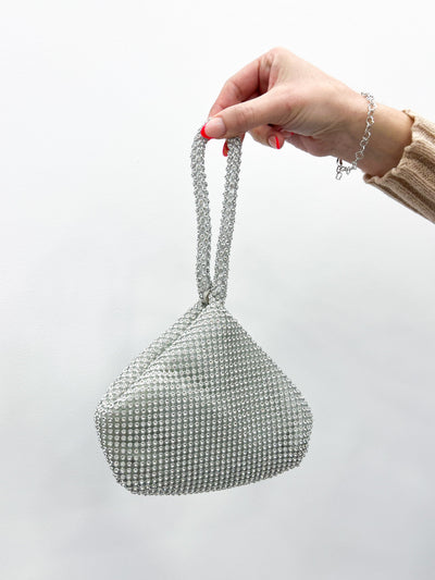 Clutch pocket silver glitter