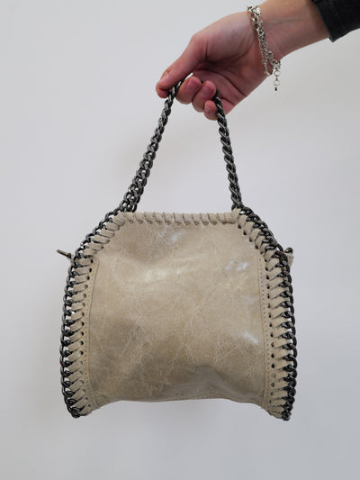 Cream glitter pocket bag