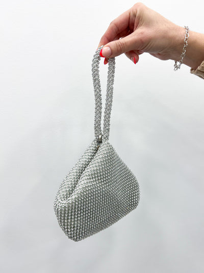 Clutch pocket silver glitter