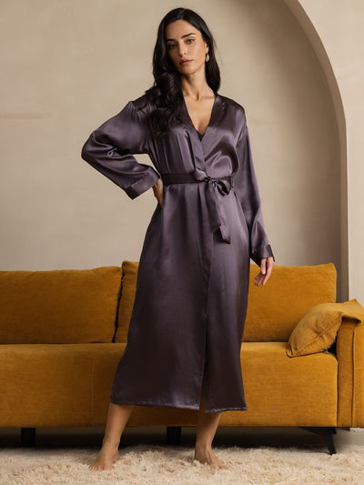 Damen Lange Mulberry Morgenmantel
