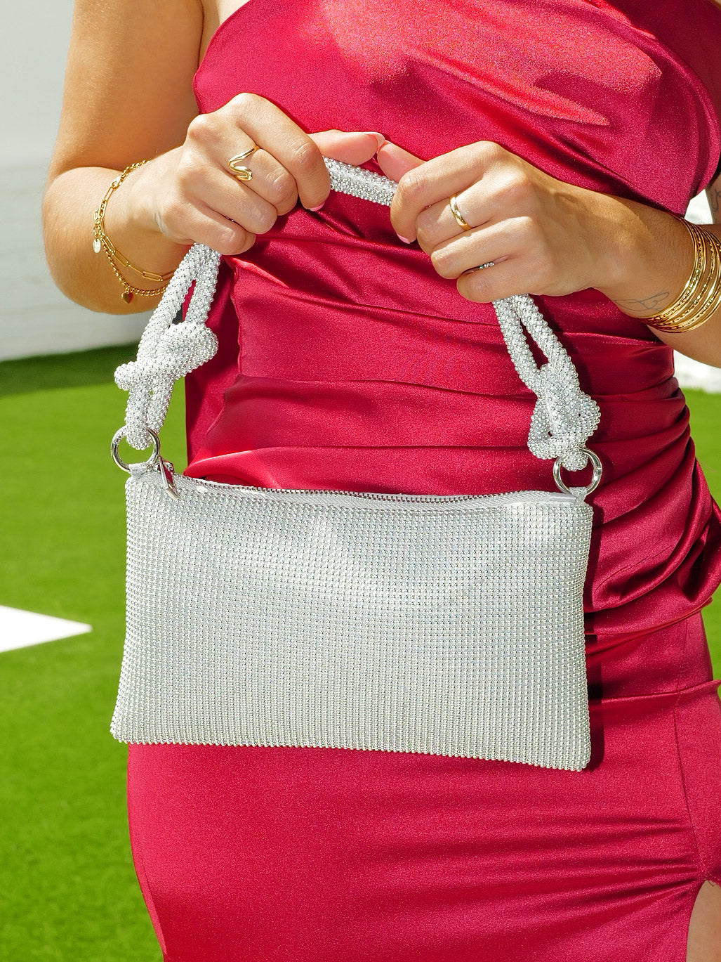 Silver knot clutch