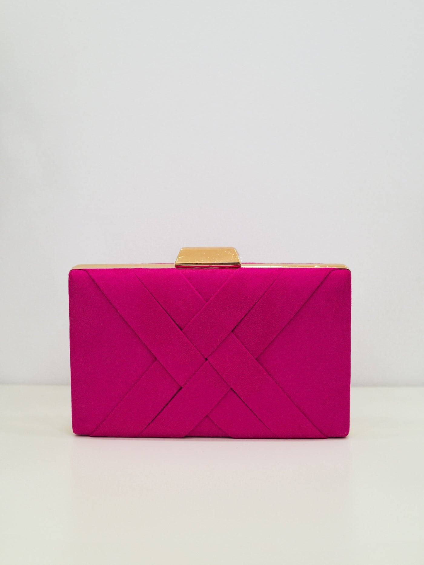 Fuchsia braided clutch