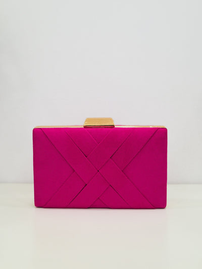 Fuchsia braided clutch
