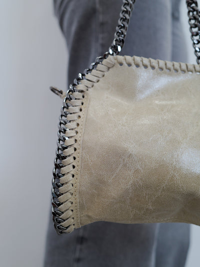Cream glitter pocket bag