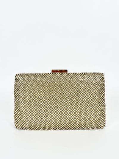 Gold glitter effect clutch