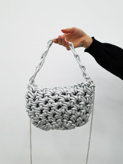 Silver knot effect handbag