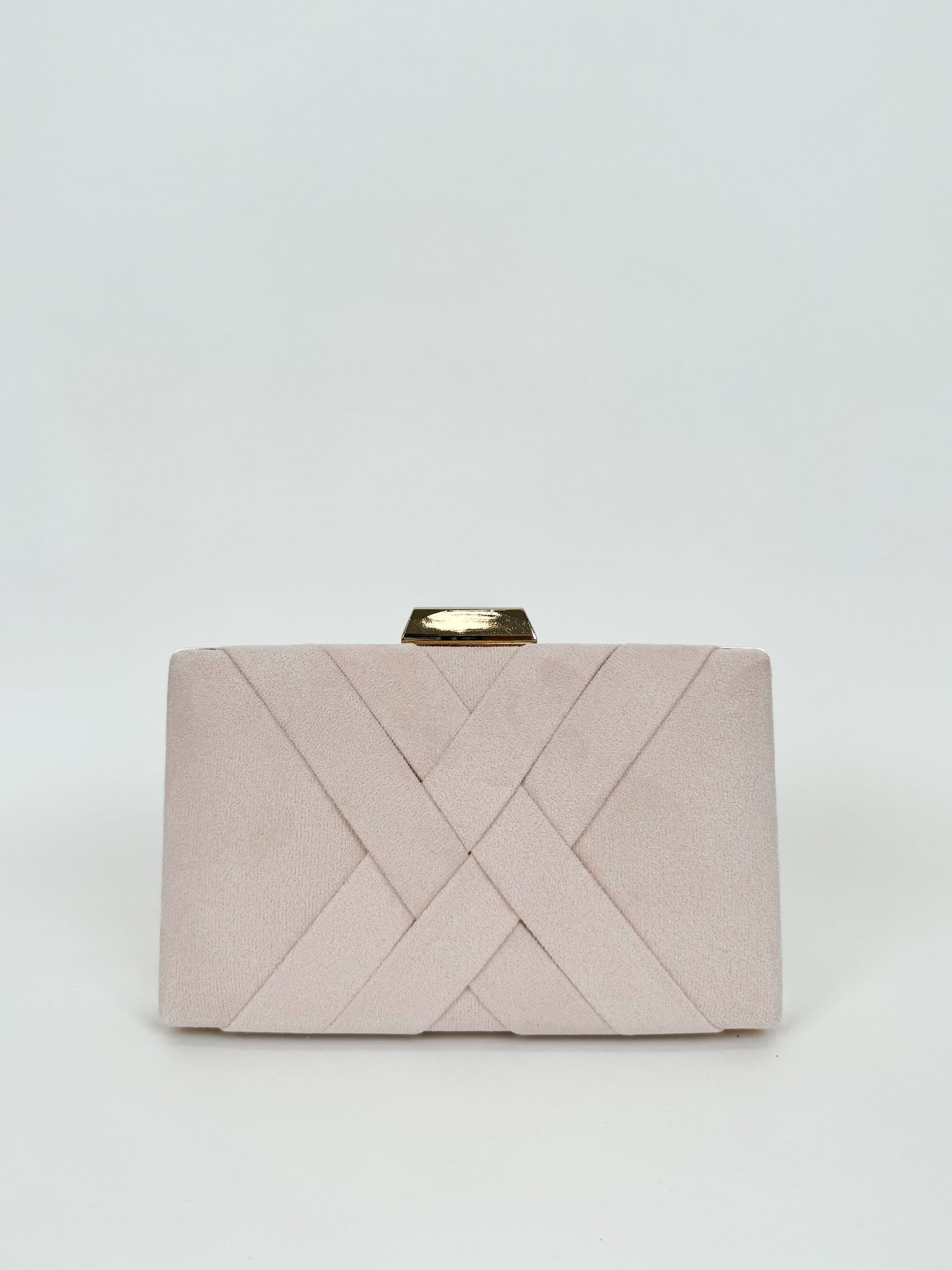 Pink braided clutch
