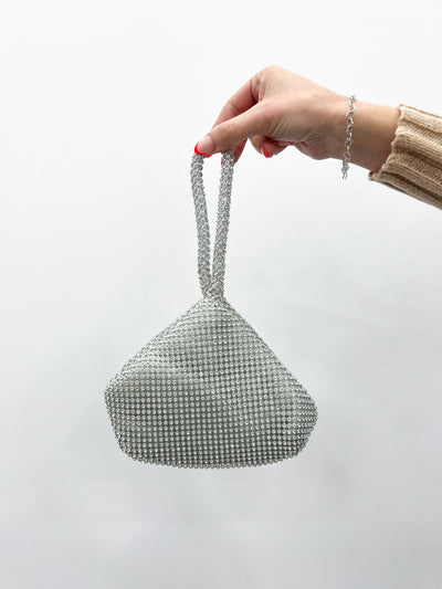 Clutch pocket silver glitter
