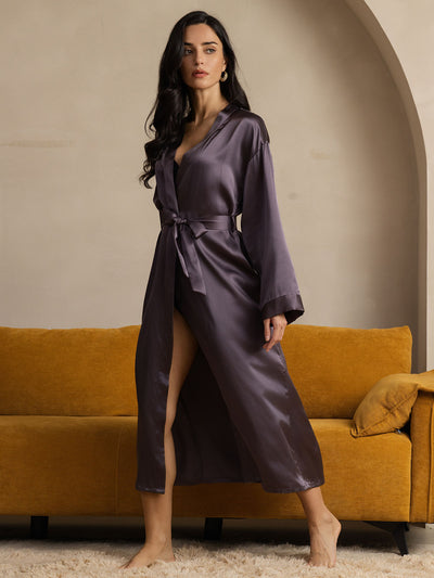 Damen Lange Mulberry Morgenmantel