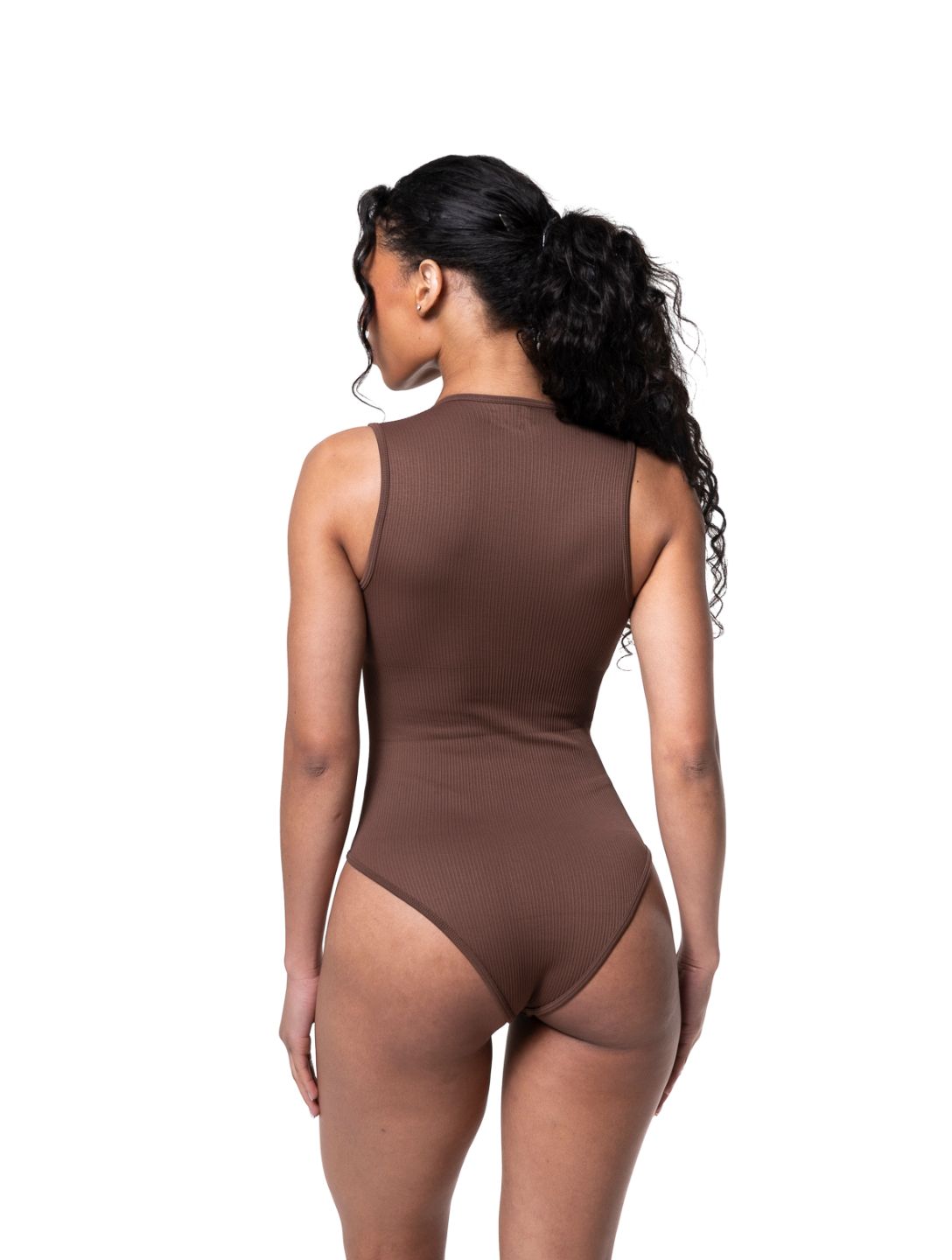 Gerippter Shapewear-Body mit Carré-Ausschnitt