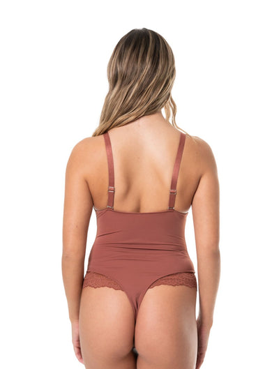 Body mit V-Ausschnitt und Spitzen-Details