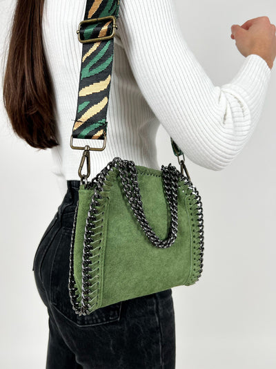 Bottle suede pocket bag