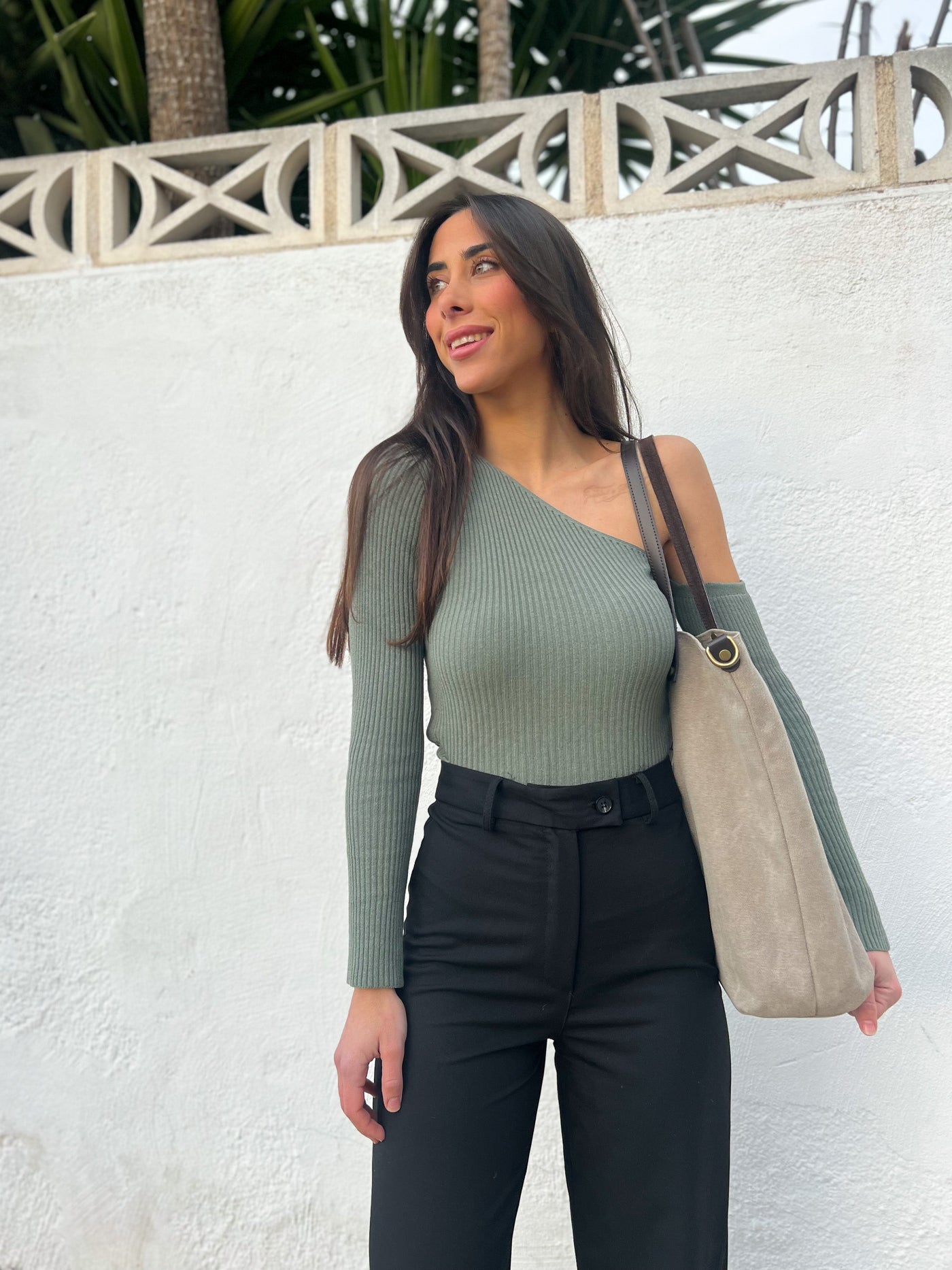 Beige nylon maxi bag
