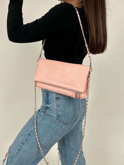 Vegan pink chain handbag
