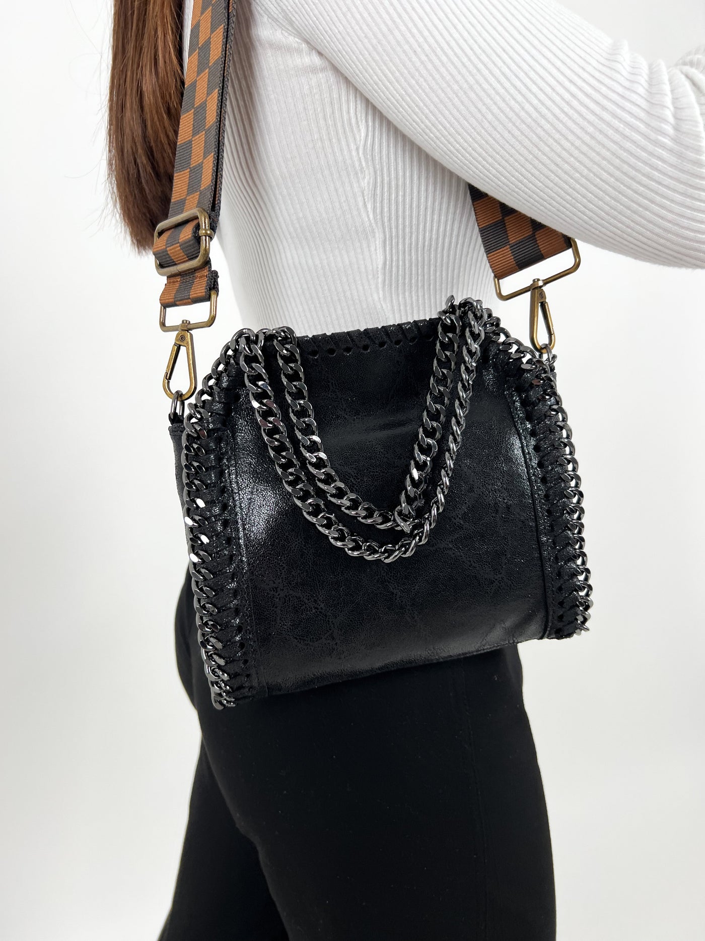 Black glitter mini bag