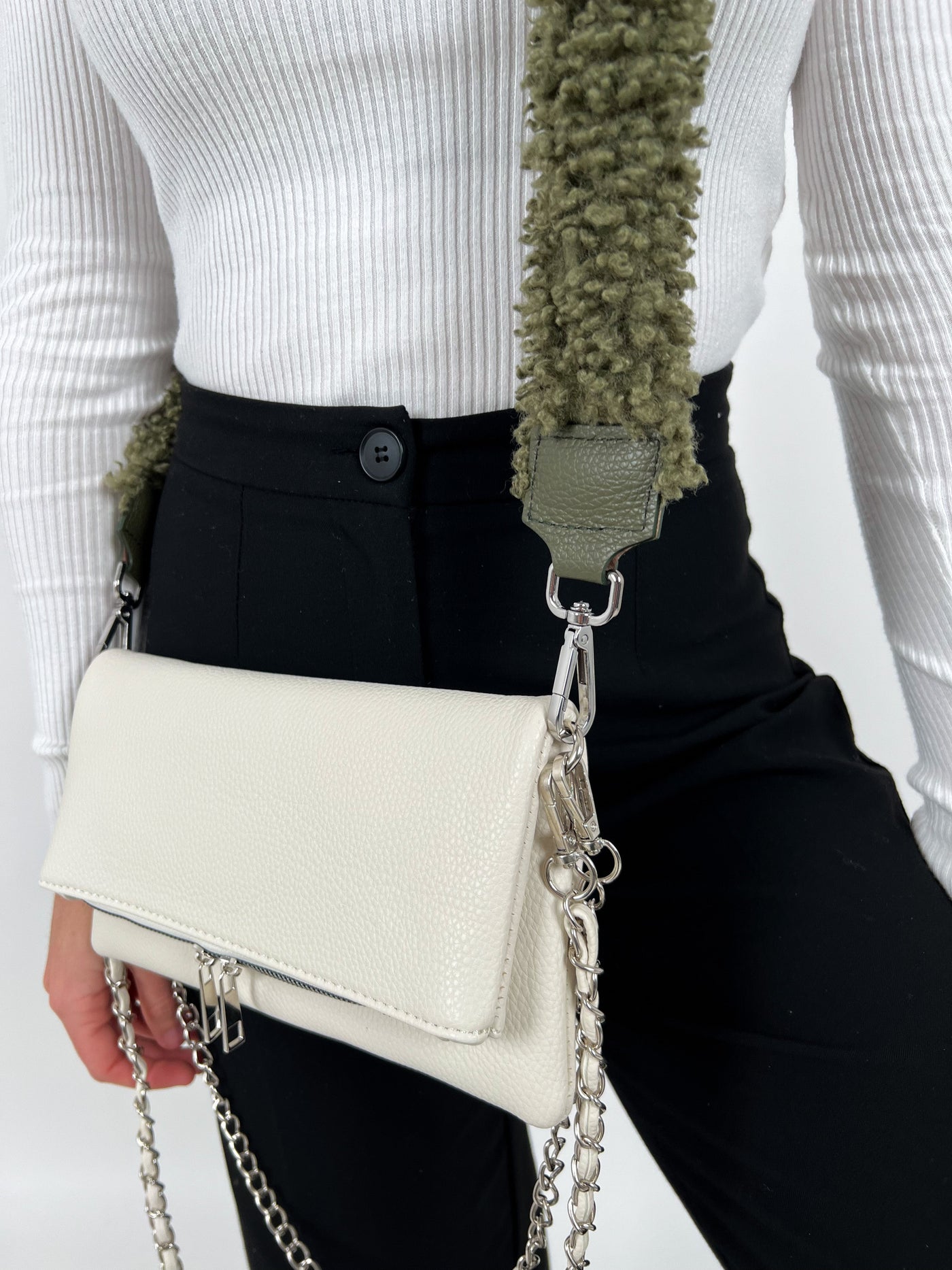 Khaki sheepskin chain